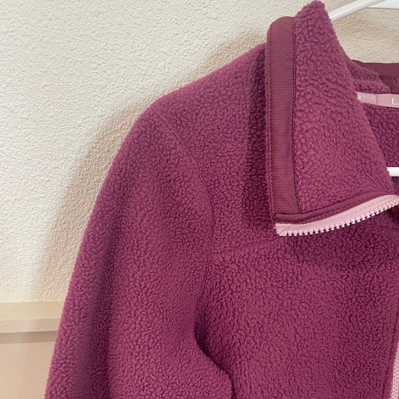 L.L. Bean Women’s Purple Fleece Zip-Up Jacket Size Medium - Picture 7 of 8